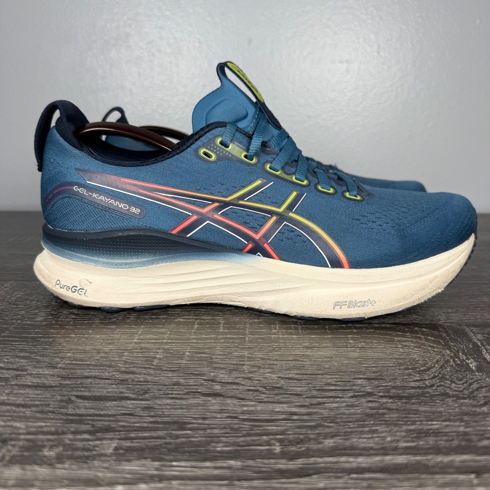 ASICS Gel-Kayano 32 Running Shoes Men 8.5 Blue Teal Winter Sea Midnight 1011B808